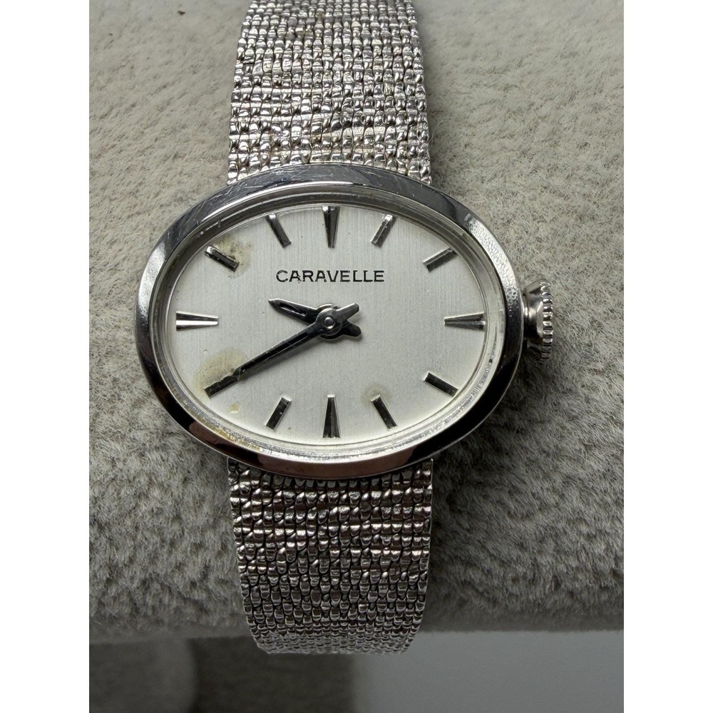 Caravelle By Bulova N4 1974 Vintage Ladies Watch 20MM 6.75" Manual Wind Works